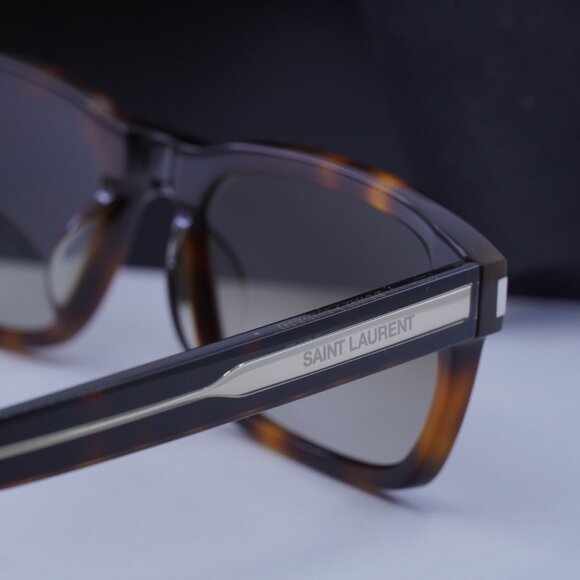Saint Laurent SL662 002 Rectangle Sunglasses - Havana/Brown - Picture 4 of 11